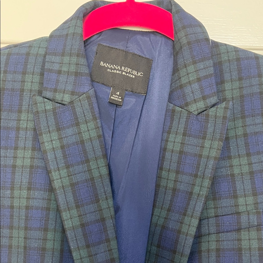 Banana republic Blazer in Navy and Green Plaid - black watch type - Picture 2 of 10